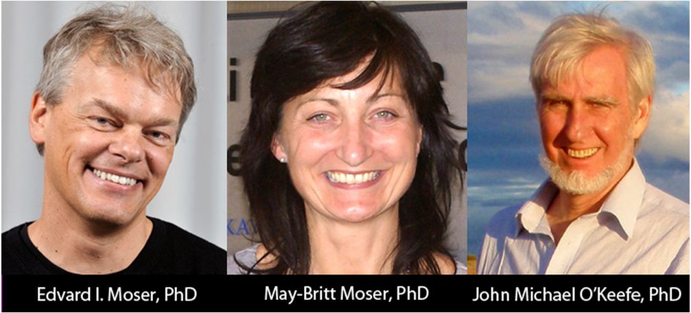 Drs. Edvard Moser, May-Britt Moser, and John O’Keefe . recipients of 2013 Horwitz prize.