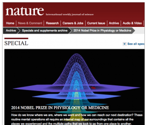 Screen shot Nature's 2014 Special Nobel Prize Edition