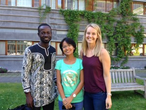 Global Health students Prince Oppong-Darko, Pushpanjali  Shakya and  Stine Camilla Norderhaug, 