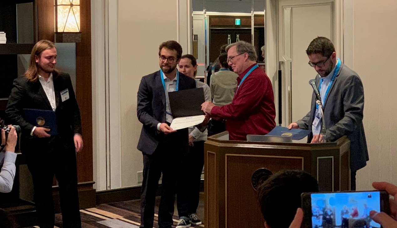 PhD candidate Stefano Fiorentini receives the second-best award in the 2018 IEEE IUS SA-VFI Challenge.